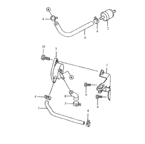 Kawasaki Fuel Delivery System Diagram and Parts List for 3654 53AB5B8K100-ZT54 Cub Cadet Lawn Mower